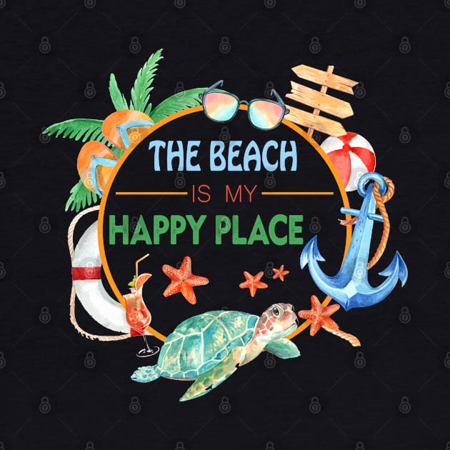 The Beach Is My Happy Place - Funny gift by LindaMccalmanub